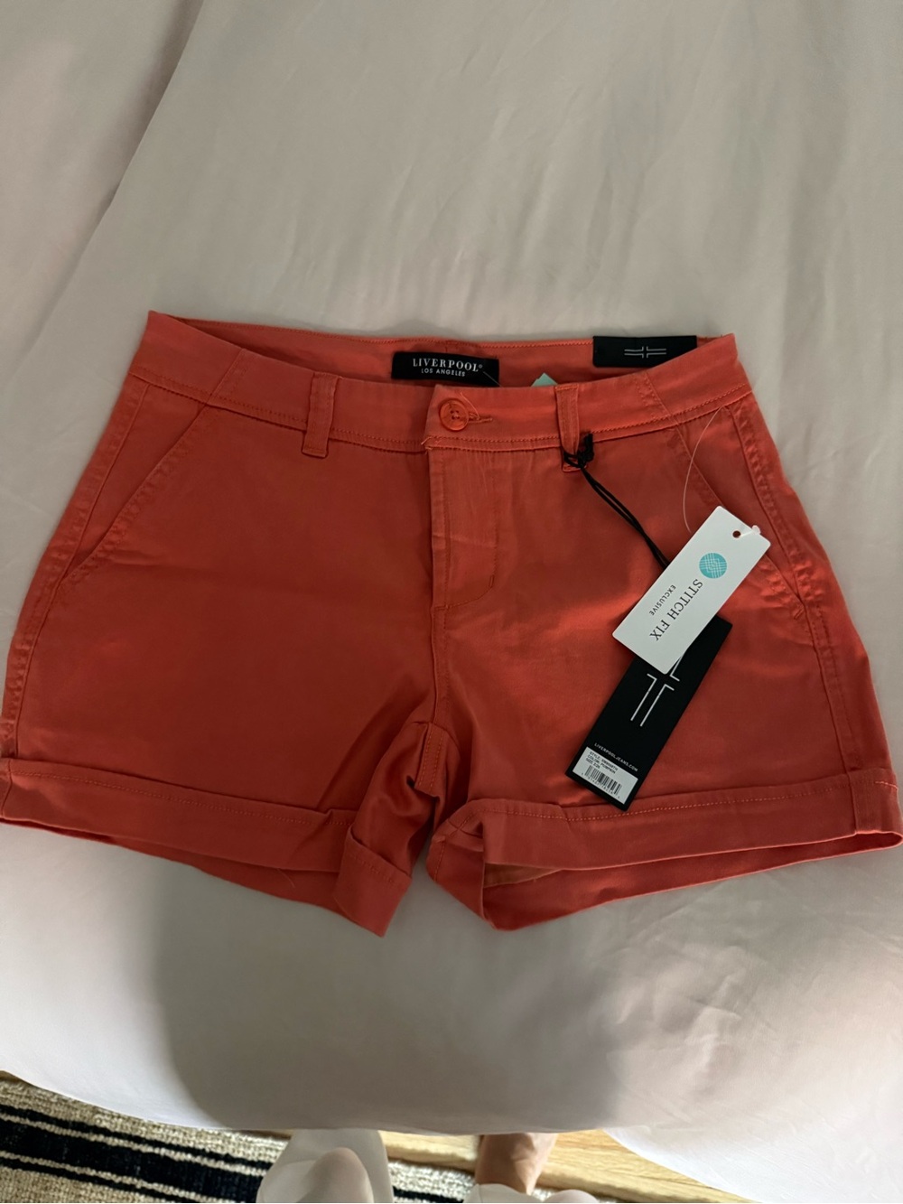 Liverpool Los Angeles Coral Roll-Cuff Bermuda Shorts